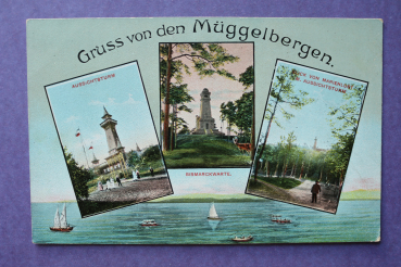 Ansichtskarte AK Berlin 1905-1915 Gruß von den Müggelbergen Aussichtsturm Restaurant Bismarckwarte Ortsansicht Architektur